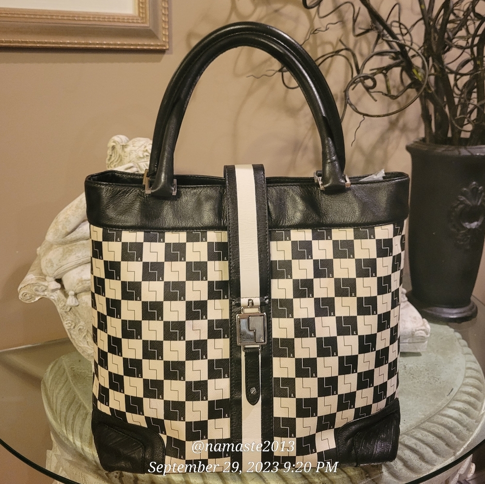 L.A.M.B. Gwen Stefani Westfield Checkerboard Tote Luxury Designer Handbag #523 - Picture 9 of 17
